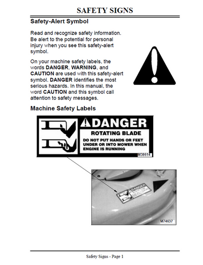 John Deere GT242 GT262 GT275 Garden Tractor Manual OMM123238 PDF