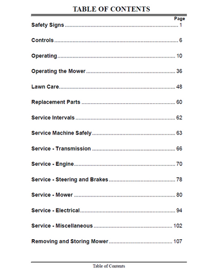 John Deere GT242 GT262 GT275 Lawn Tractor Operator Guide OMM123238