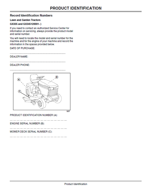 John Deere GX335 GX345 Garden Tractor Operator Guide PDF