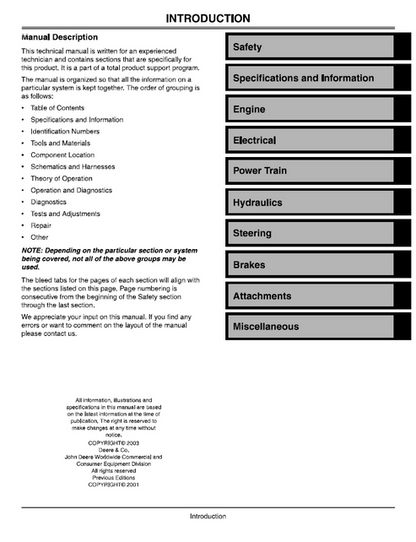 John Deere GX355 Garden Tractor Service & Repair Manual PDF