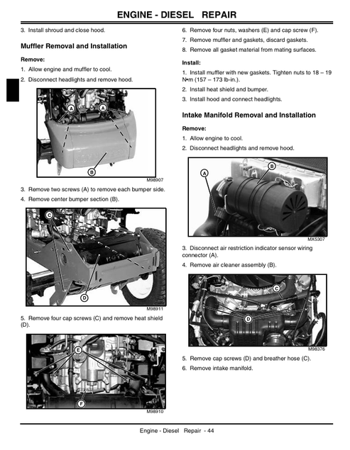 John Deere GX355 Garden Tractor Service Repair Manual TM1974