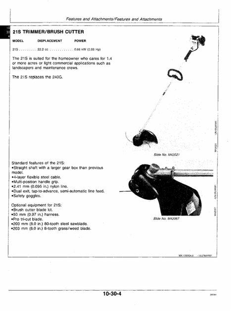 John Deere Gasoline Line Trimmer Brush Cutter Technical Manual PDF
