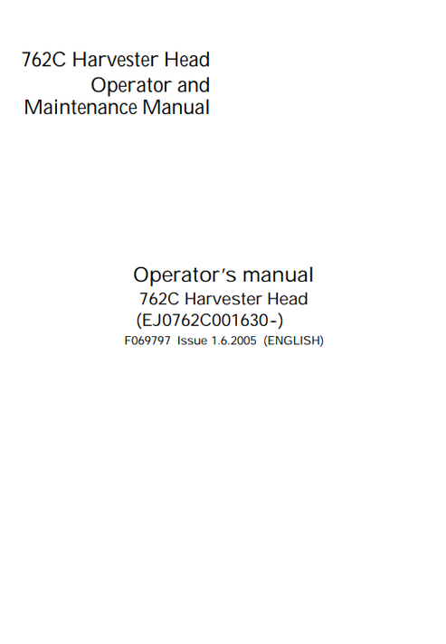 John Deere H270E Harvester Head Operator Instruction Manual PDF