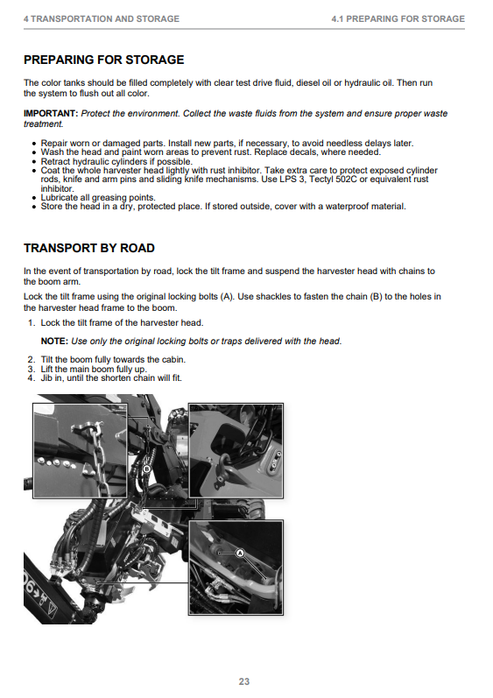 John Deere H412 Harvester Head Manual F075675