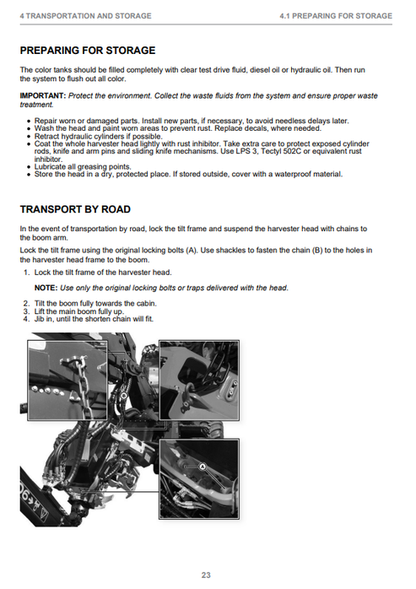 John Deere H412 Harvester Head Manual F075675