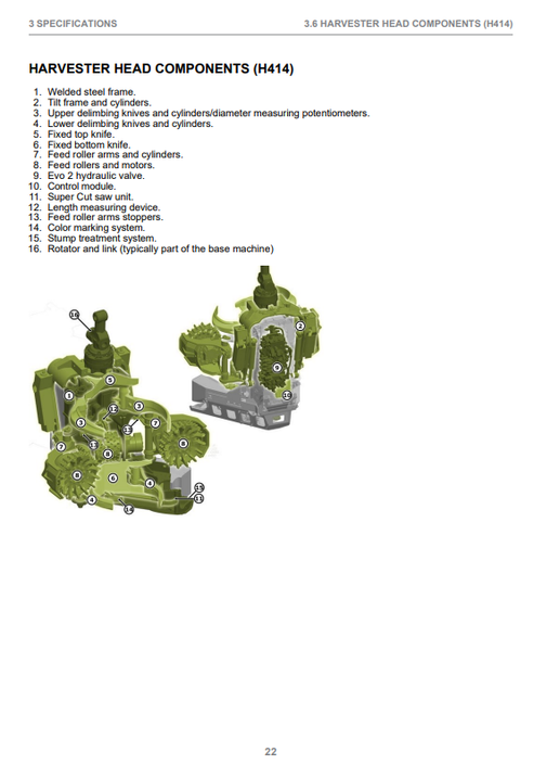 John Deere H414 Harvester Head Instruction Manual F074202