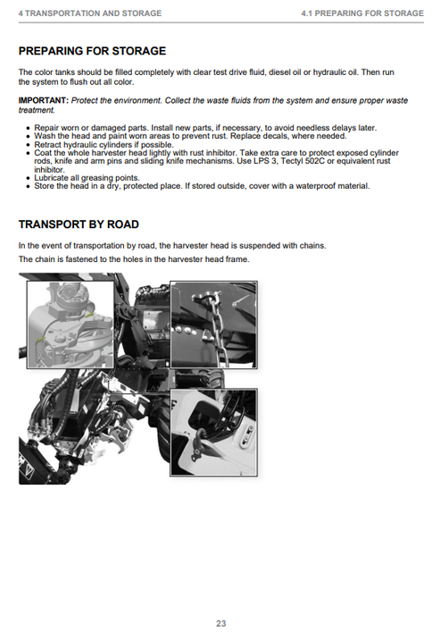 John Deere H414 Harvester Head Manual F074202