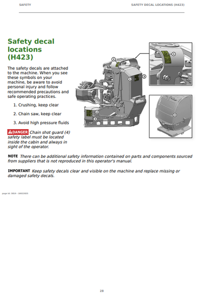 John Deere H423 Harvester Head Operator Guide PDF