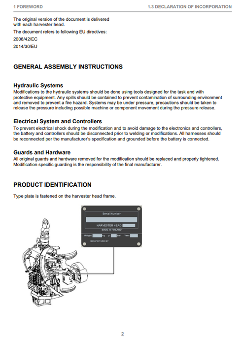 John Deere H480C Harvester Head Instruction Manual F670716