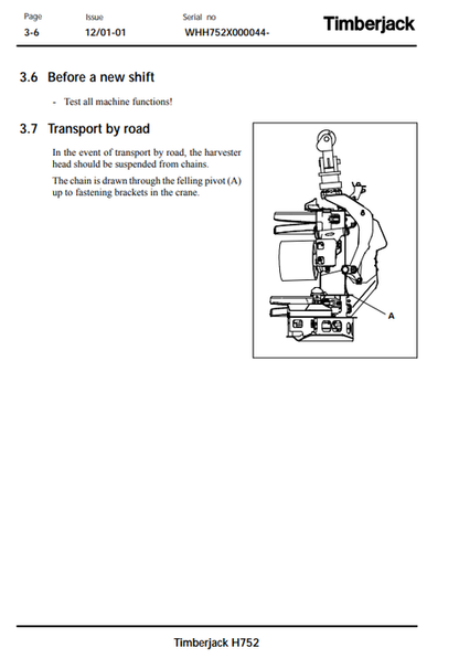 John Deere H752 Harvester Head Operation & Maintenance Manual 