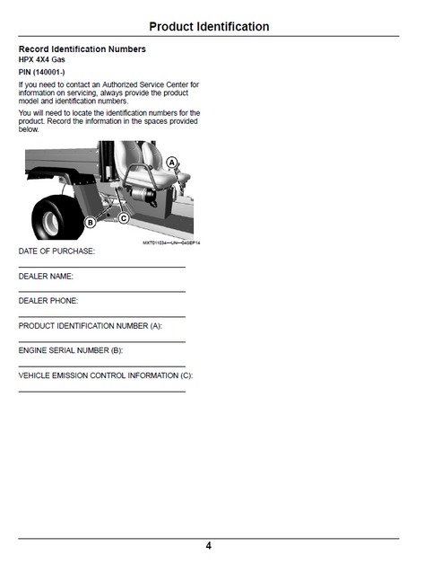 John Deere HPX 4x4 Gas Gator Operator & Maintenance PDF Manual OMM175870