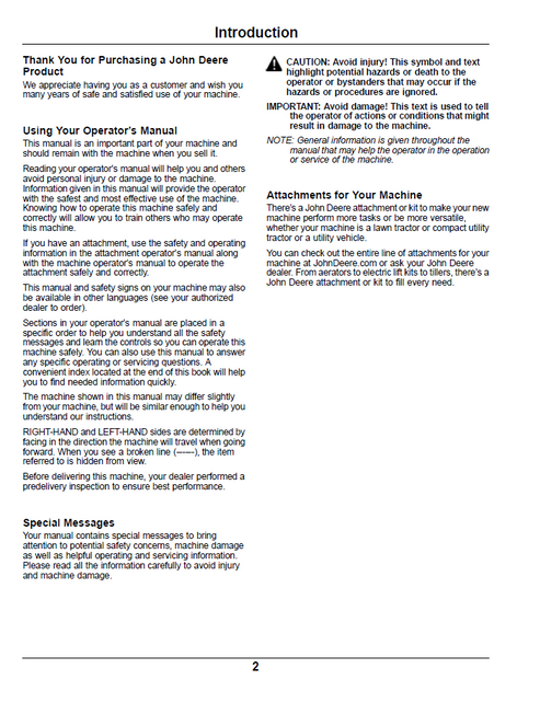 John Deere HPX 4x4 Gas Gator™ Utility Vehicle Operation Manual
