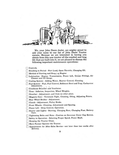John Deere H Series Tractor Safety & Operating Manual PDF