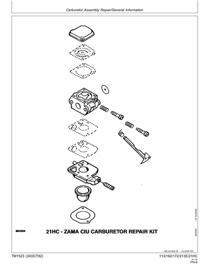 John Deere Hedge Clipper Technical & Repair Manual TM1523 PDF
