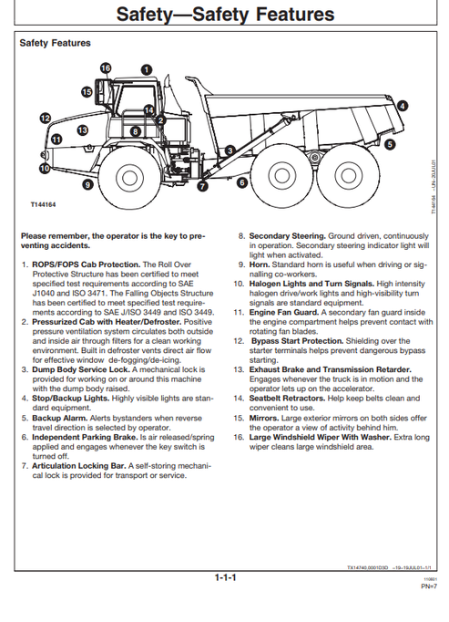 John Deere Hitachi AH350D AH400D Articulated Dump Truck Manual