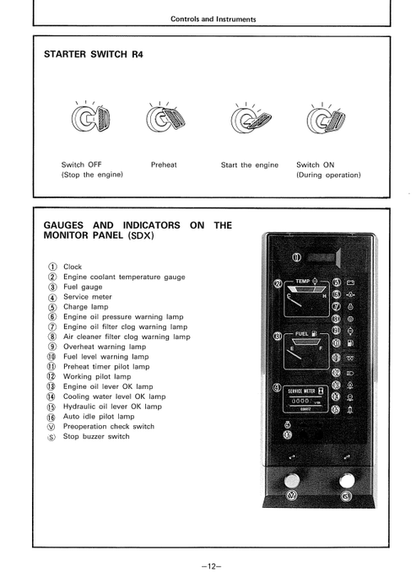 John Deere Hitachi EX100W EX100WD Hydraulic Excavator Operator Manual