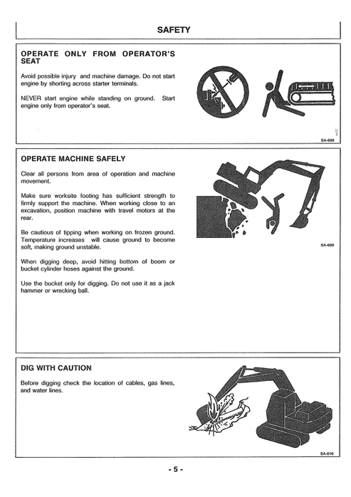 John Deere Hitachi EX200-2 Excavator Operator Manual 