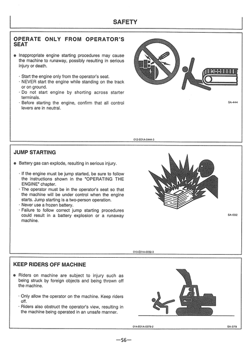 John Deere Hitachi EX200-5 EX200LC-5 Excavator Operating Manual