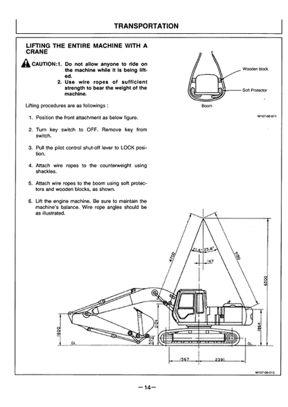 John Deere Hitachi EX200LCK-2 Excavator Operating Manual EM14811