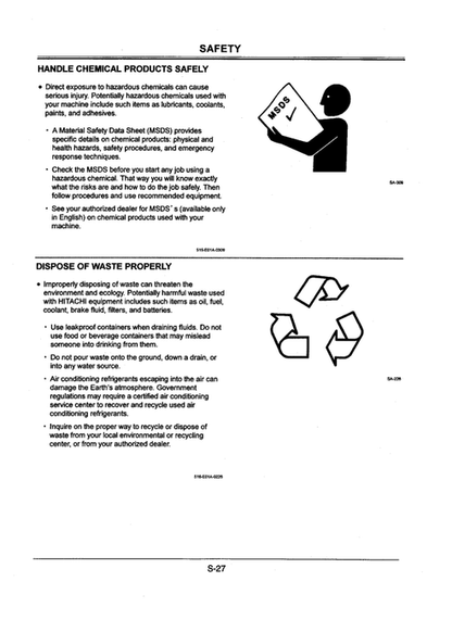 John Deere Hitachi EX270-5 Series Excavator Operator Manual PDF