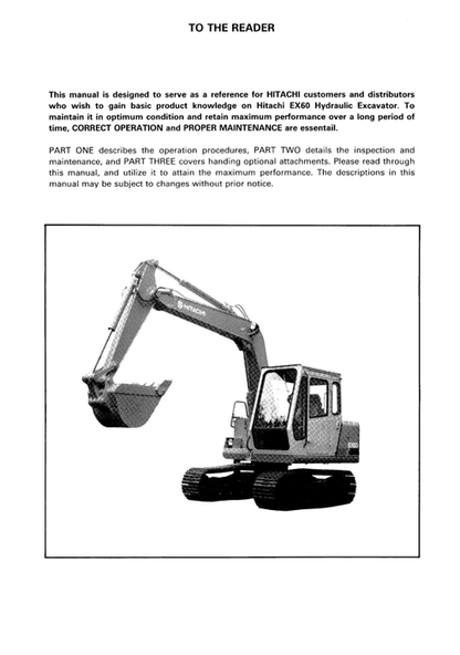 John Deere Hitachi EX60 Operator Manual PDF EM10714