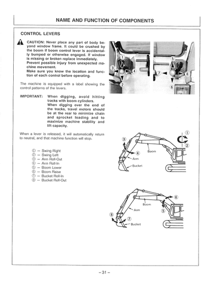 John Deere Hitachi EX90 Excavator Operating Manual