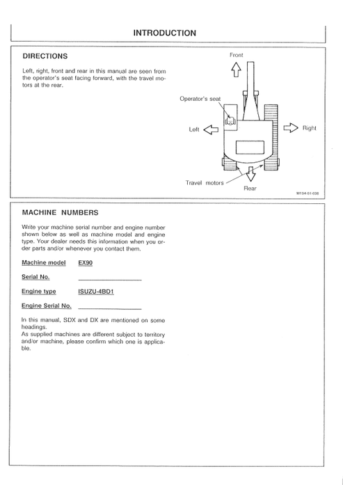 John Deere Hitachi EX90 Operator Manual PDF EM11C15