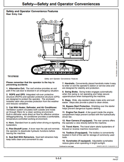 John Deere Hitachi ZAXIS 210F-FE-6N Operating Manual OMT390728X19