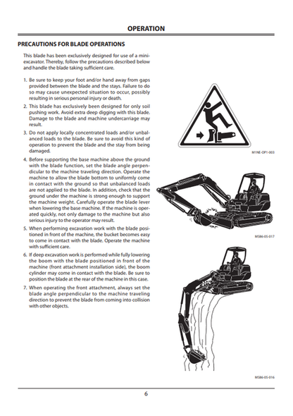 John Deere Hitachi ZAXIS Angle Blade Excavator Operating Manual