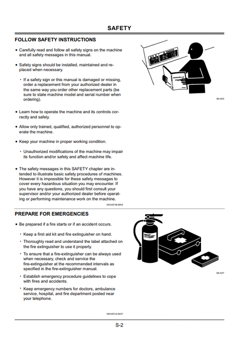 John Deere Hitachi Zaxis 330LC 370 Operating & Maintenance Manual
