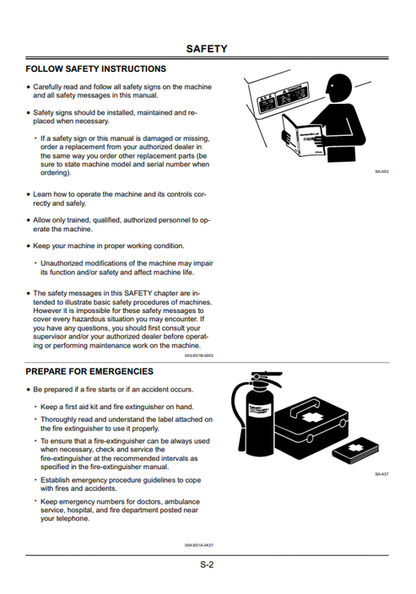 John Deere Hitachi Zaxis 330LC 370 Operating & Maintenance Manual