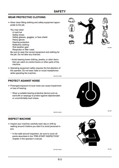 John Deere Hitachi Zaxis Excavator Operation Manual 120-330 CLASS