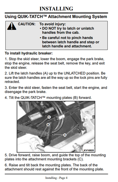 John Deere Hydraulic Breaker HB15 HB30 HB50 HB75 Operator Manual PDF
