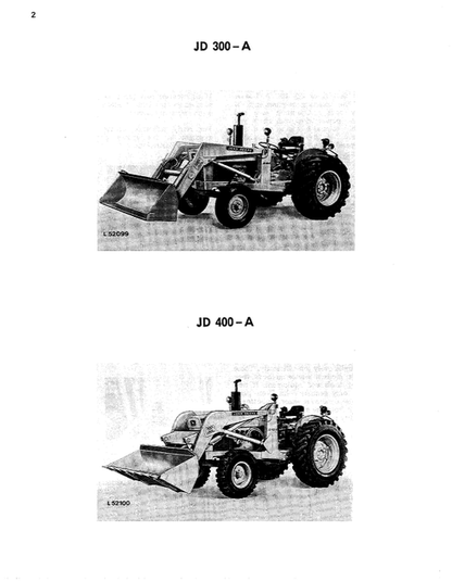 John Deere JD300-A & JD400-A Backhoe Loader Technical Operator Manual