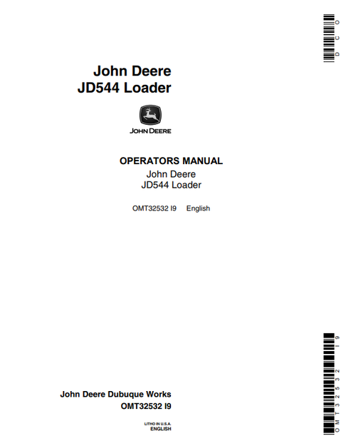 John Deere JD544 Loader Operator Manual OMT32532 PDF