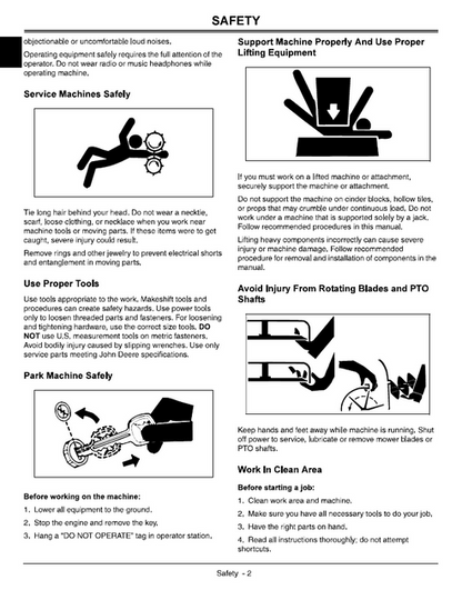 John Deere JS20 JS30 JS40 Rotary Lawn Mower Technical Service Manual TM1335