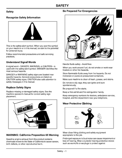 John Deere JS20 JS30 JS40 Walk-Behind Mower Repair Manual TM1335