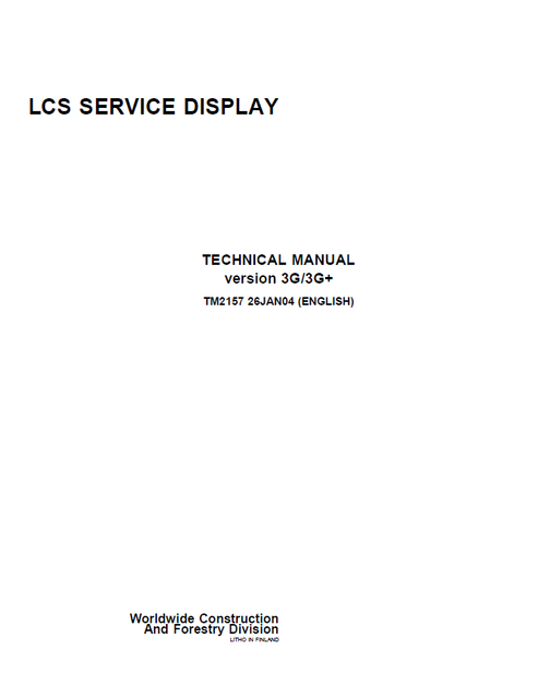 John Deere LCS Service Display 3G 3G+ Technical Manual TM2157