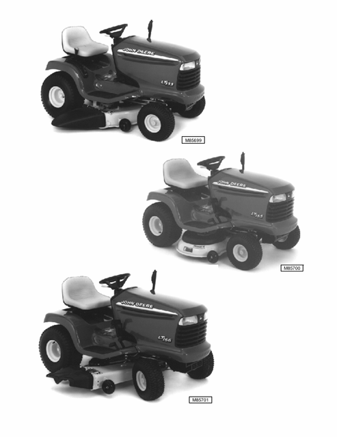 John Deere LT133 LT155 LT166 Lawn Tractor Service Manual TM1695 PDF