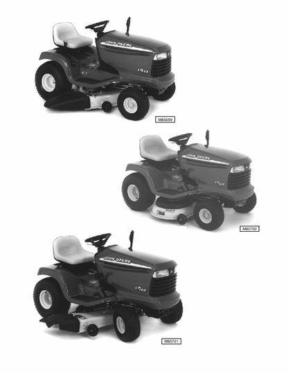 John Deere LT133 LT155 LT166 Lawn Tractor Service Manual TM1695 PDF