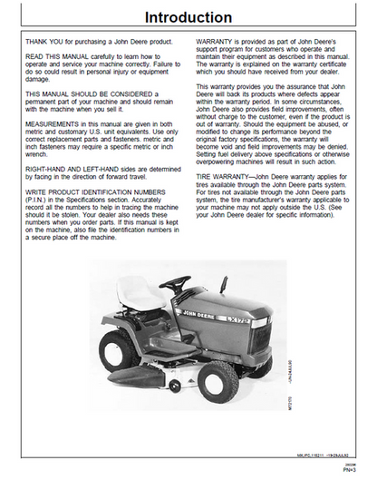 John Deere LX172 LX176 LX178 LX188 Lawn Tractor Manual OMM115211