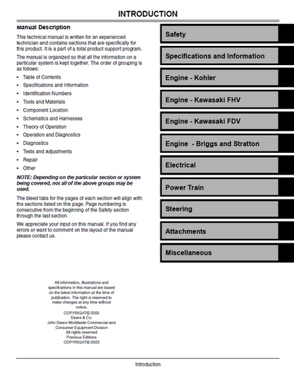 John Deere LX255, LX266, LX277, LX277AWS, LX279 & LX288 Technical Manual