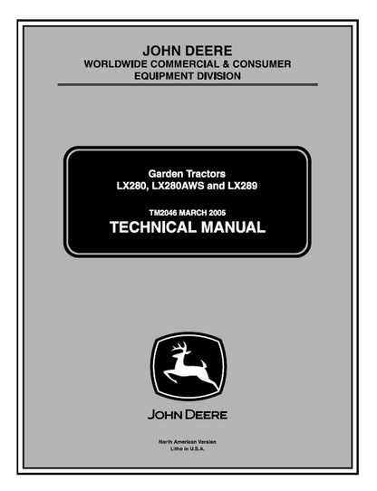 John Deere LX280, LX280AWS & LX2389 Garden Tractor Manual TM2046