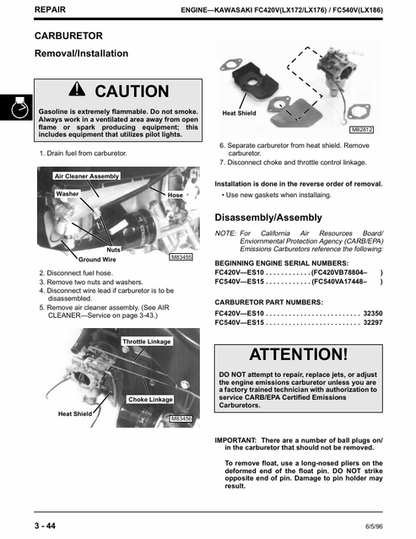 John Deere LX Series Lawn Tractor Service & Repair Manual TM1492