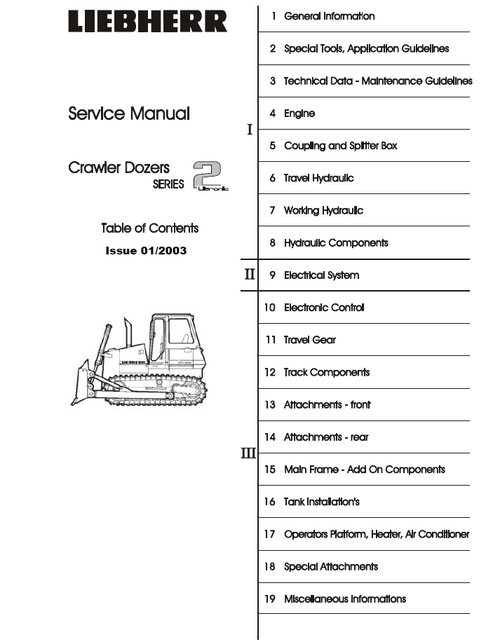 John Deere Liebherr Crawler Dozer Series 2 Litronic Manual TM1946