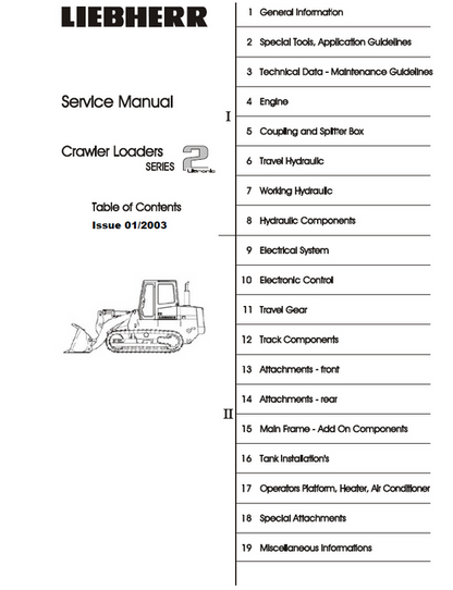 John Deere Liebherr Crawler Loader Series 2 Litronic Manual TM1945