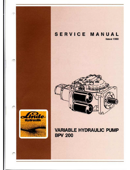 John Deere Linde BPV200 Hydraulic Pump Technical Manual TM2210