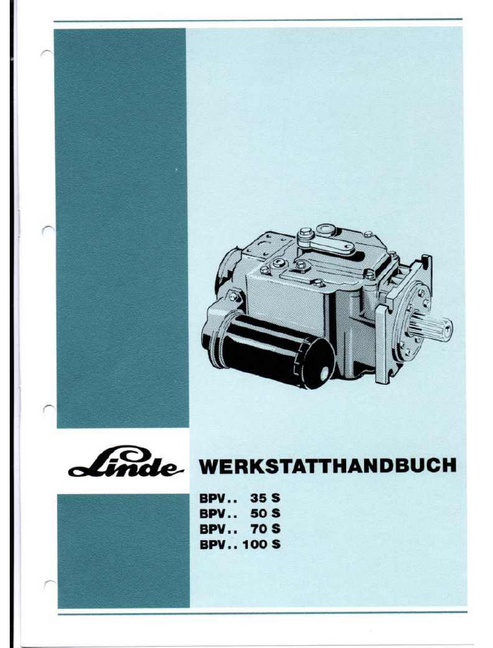 John Deere Linde BPV 100S 35S 50S & 70S Hydraulic Pump Manual