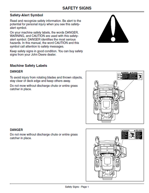John Deere M653 M655 M665 ZTrak Mower Operating Manual