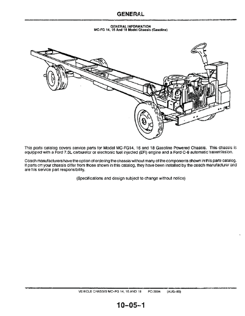 John Deere MC-FG 14 16 18 Chassis Parts Manual PC3004